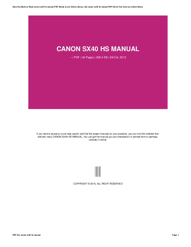 Canon sx40 hs manual pdf